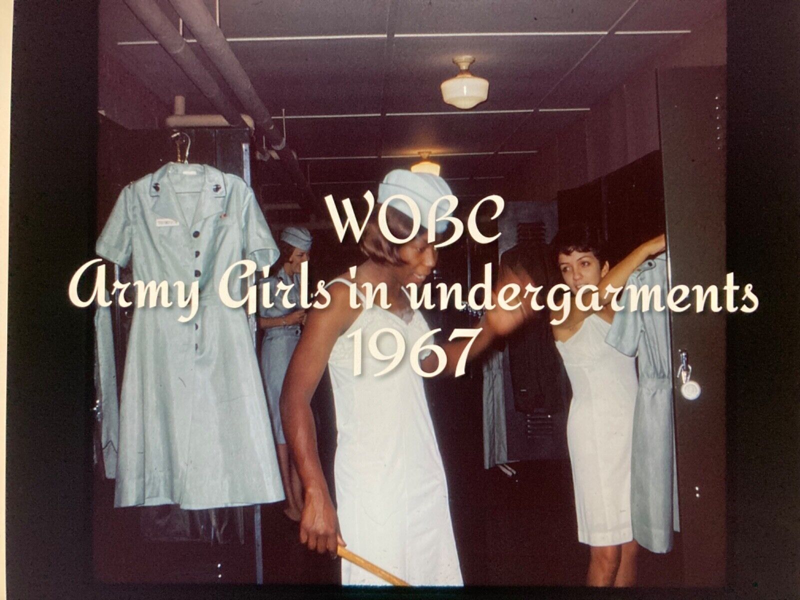 Size 126 Slide WOBC Army Girls in undergarments - 1967