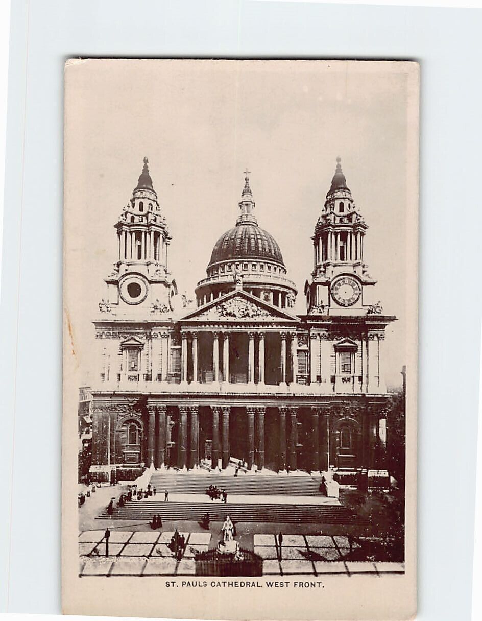 Postcard West Front St. Pauls Cathedral London England