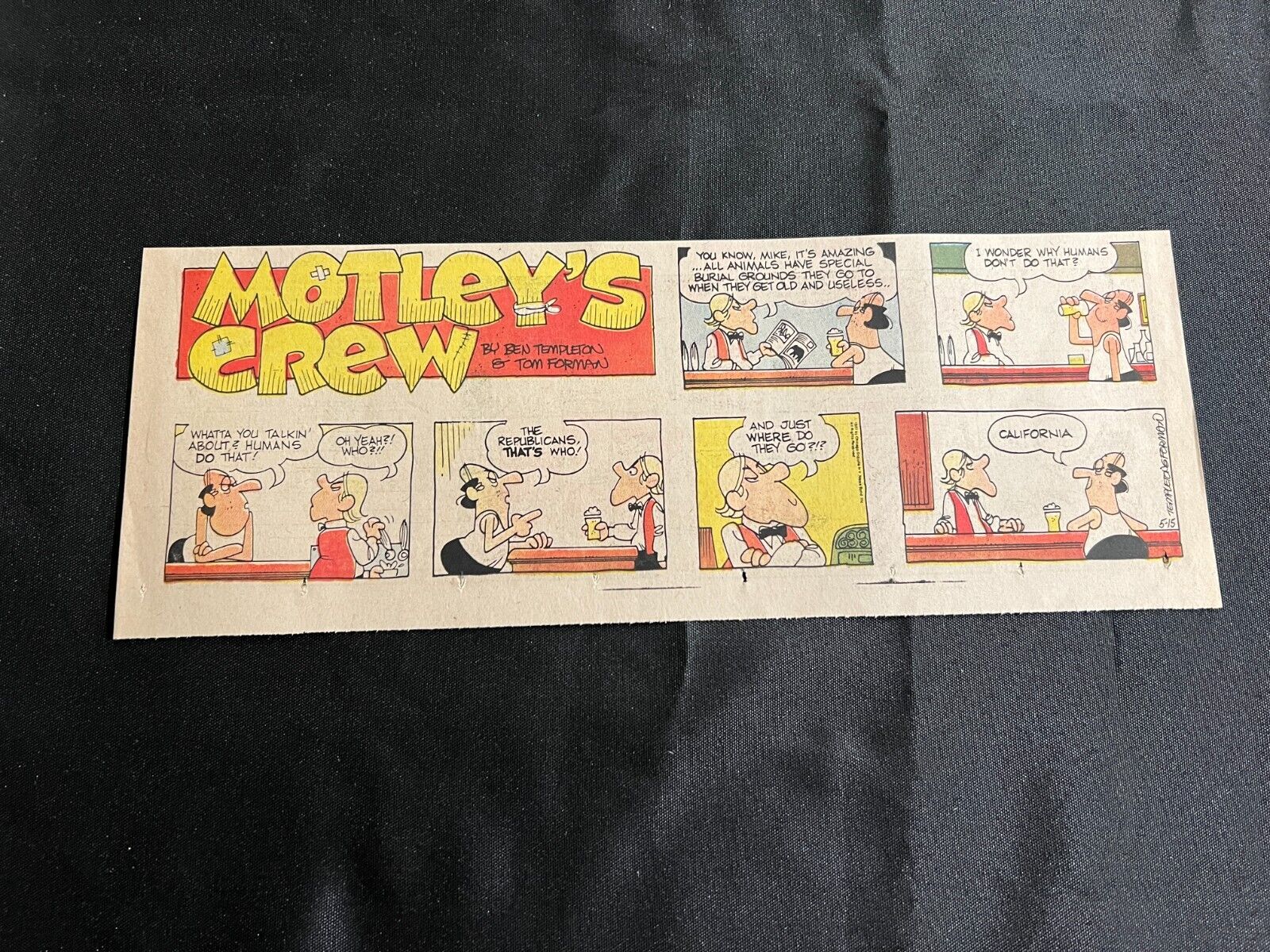 #Q02 MOTLEY\'S CREW   Sunday Quarter Page Comic Strip May 15, 1977