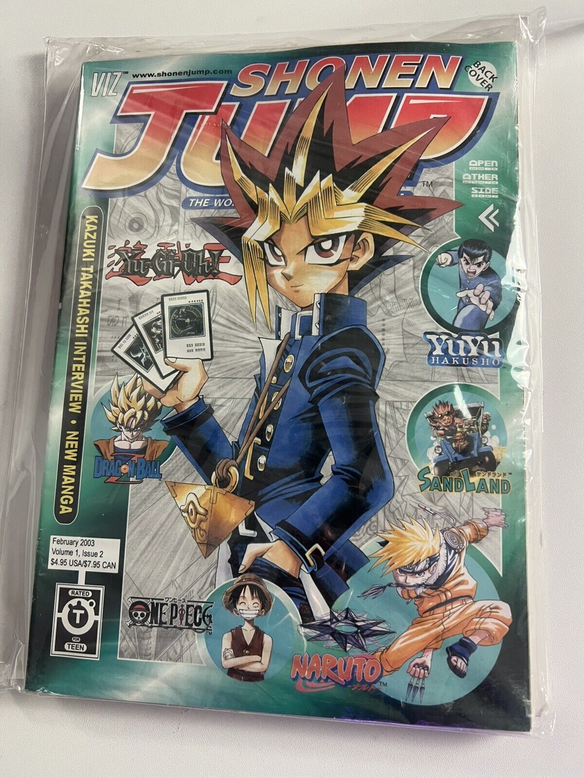 Shonen Jump Magazine Volume 1 Issue 2 February 2003 Yugioh Cover - Very Nice