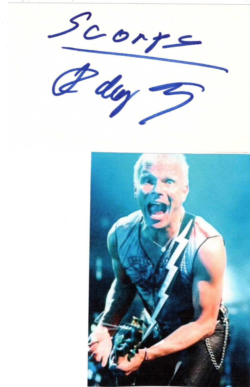 Rudolf Schenker signed card  Guitarist The Scorpions
