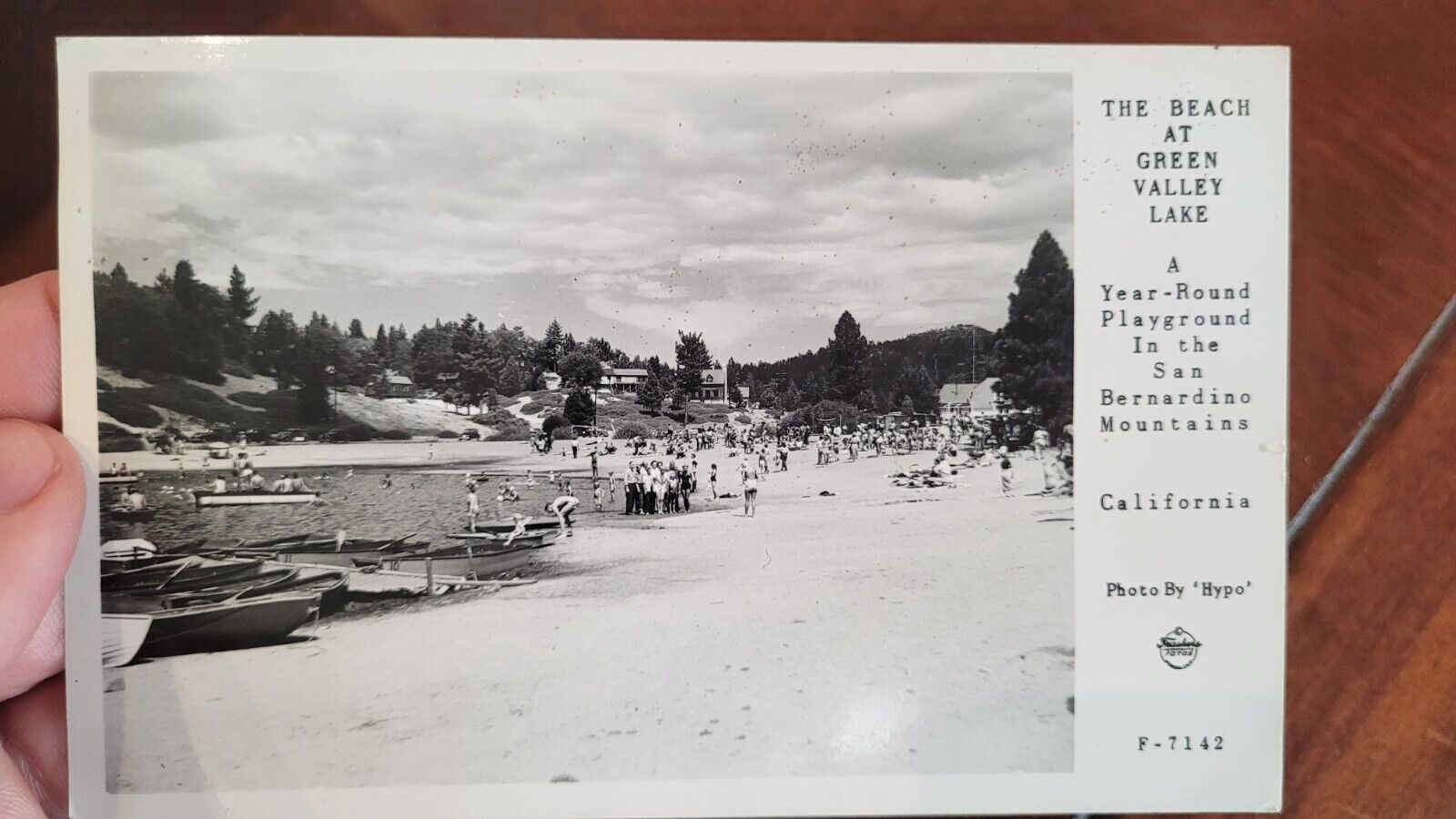 Beach Green Valley Lake Hypo California Vintage Post Card