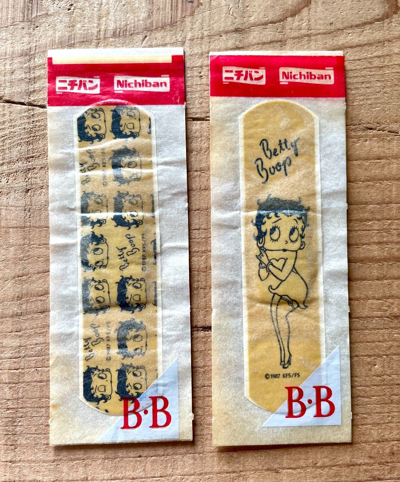 1987 Betty Boop Band aid 2 sheets vintage Nichiban Japan