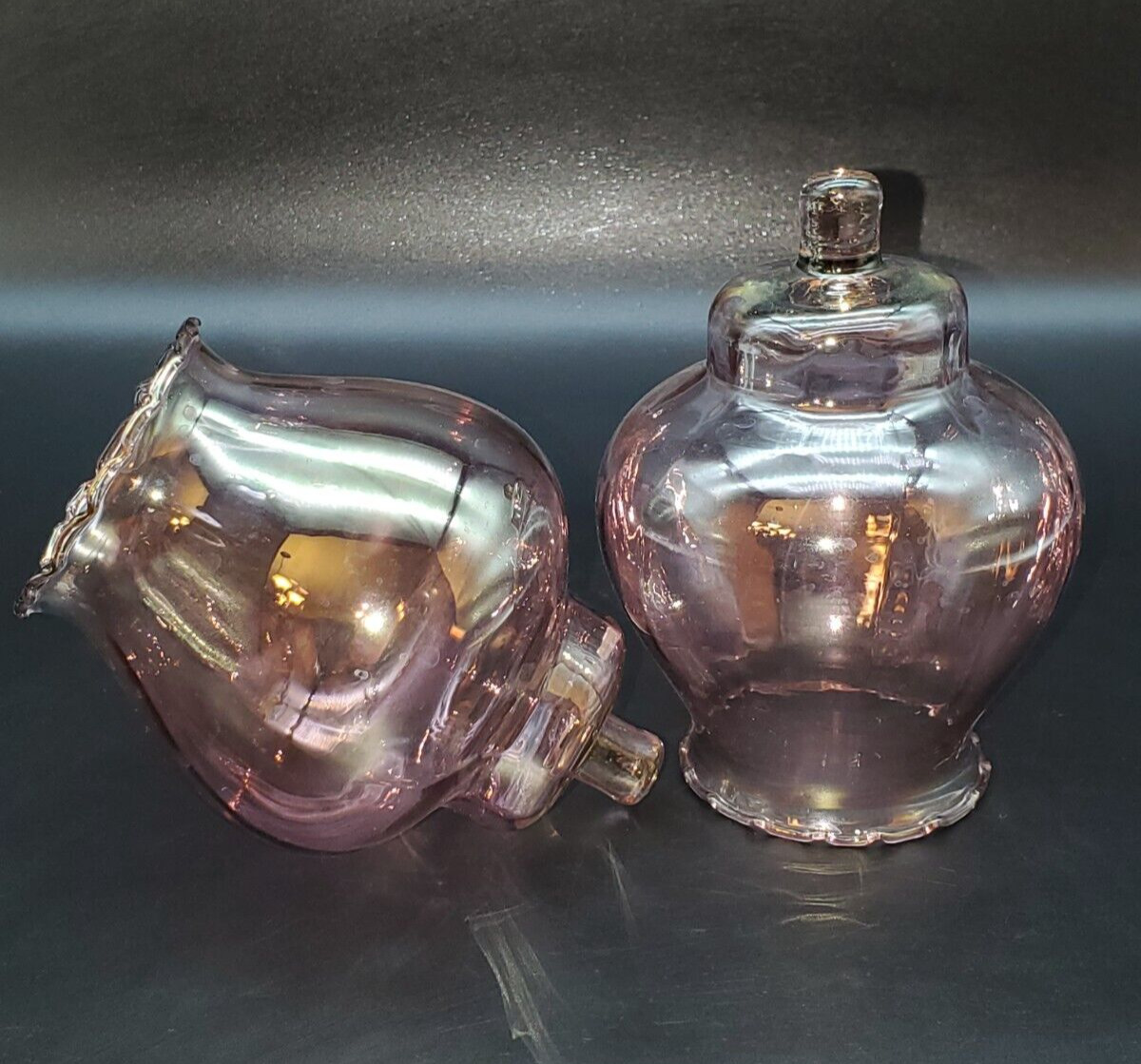 Lot of 2 Vintage Pink Celeste Home Interiors Votive Peg Glass Candle Cups