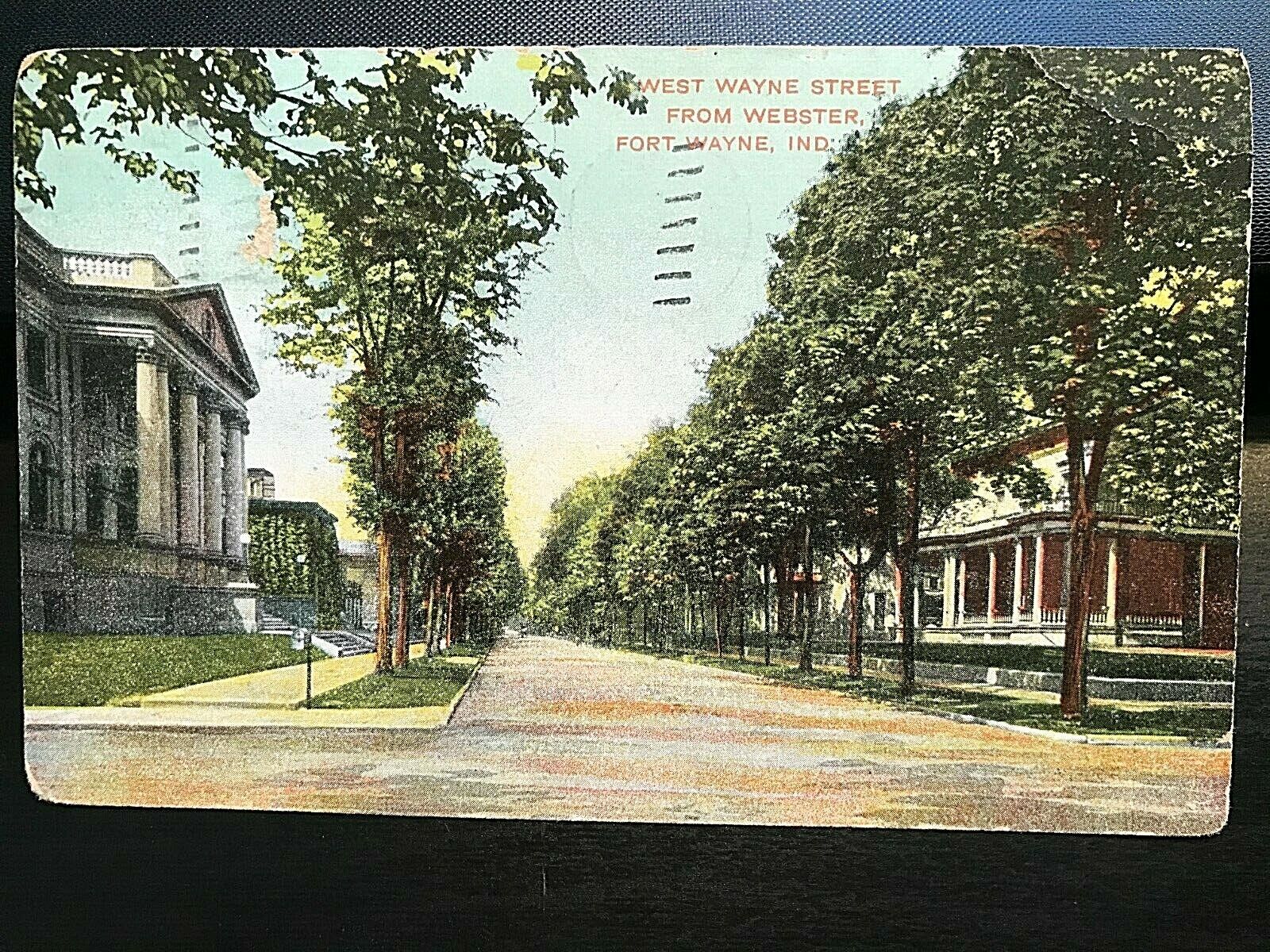 Vintage Postcard 1908 W. Wayne Street from Webster Str Fort Wayne Indiana (IN)