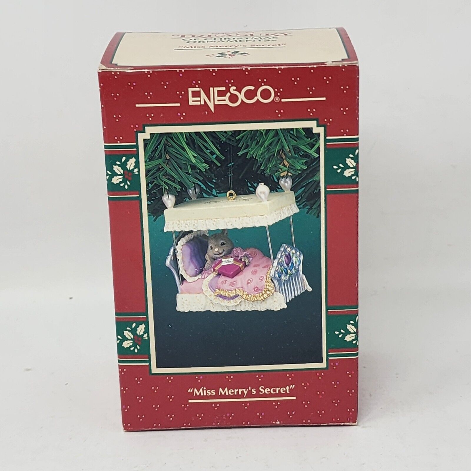 Enesco Christmas Ornament Miss Merry\'s Secret With Original Box T7