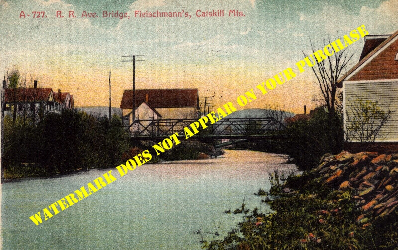 Fleischmanns NY Railroad Avenue bridge DB PM Griffin Corners 8/13/1909