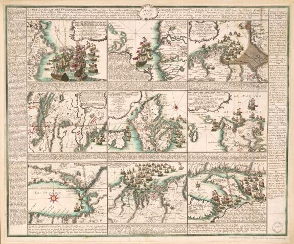 1758 Map| Anglo-French War|Europe|French and Indian War|History|Naval Battles|No