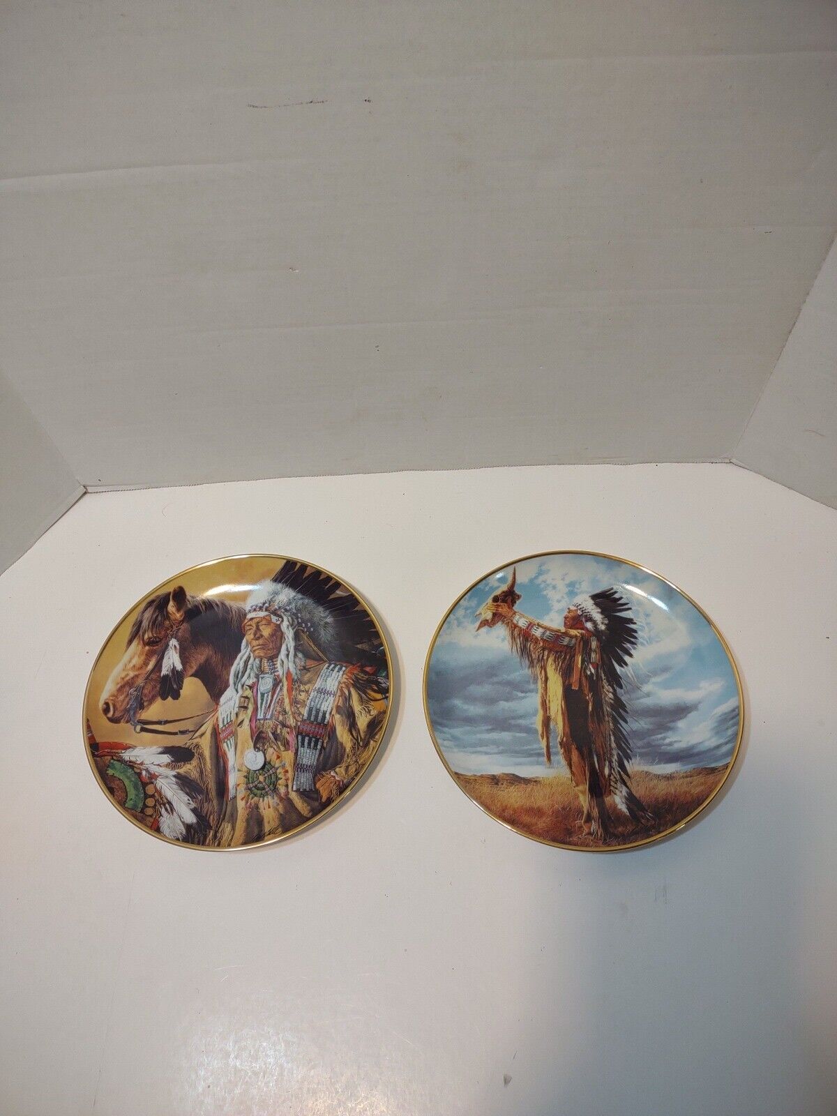 Prayer to the Great Spirit & Pride of the Sioux Paul Calle Porcelain Plate CG