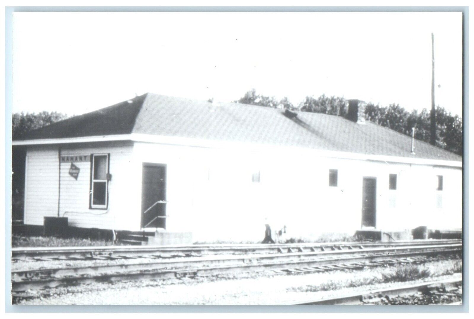 c1960's Nahant Iowa IA Railroad Vintage Train Depot Station RPPC Photo Postcard