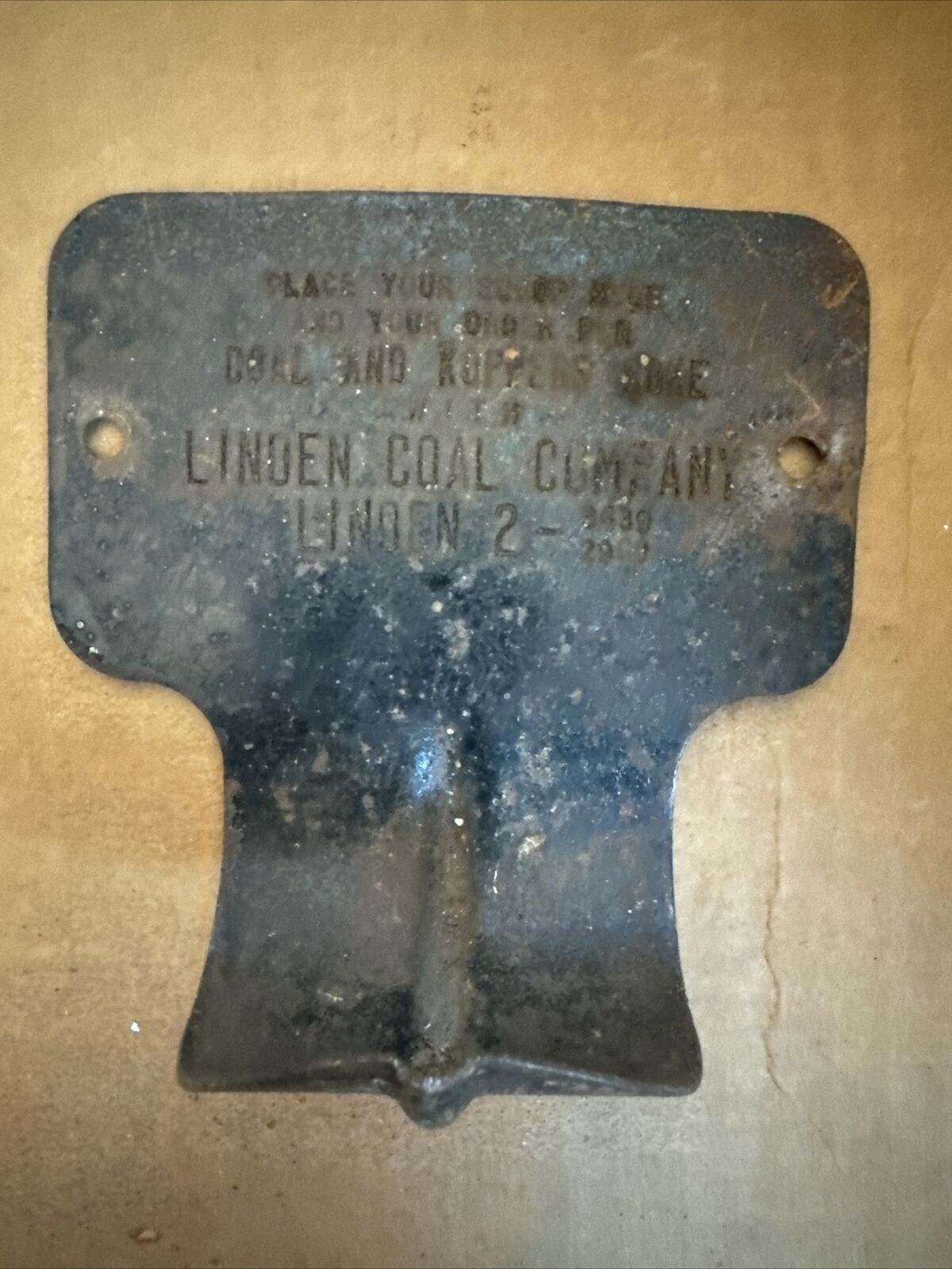 Vintage Linden Coal Company Linden NJ Shovel Hook RARE 3.5”