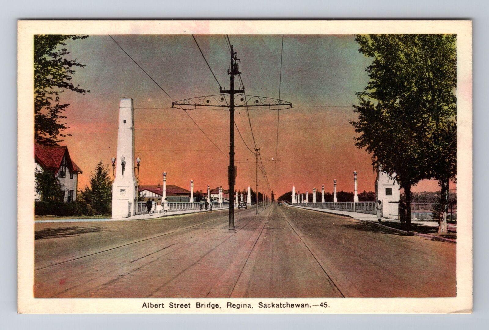 Regina-Saskatchewan, Albert Street Bridge, Antique, Vintage Souvenir Postcard