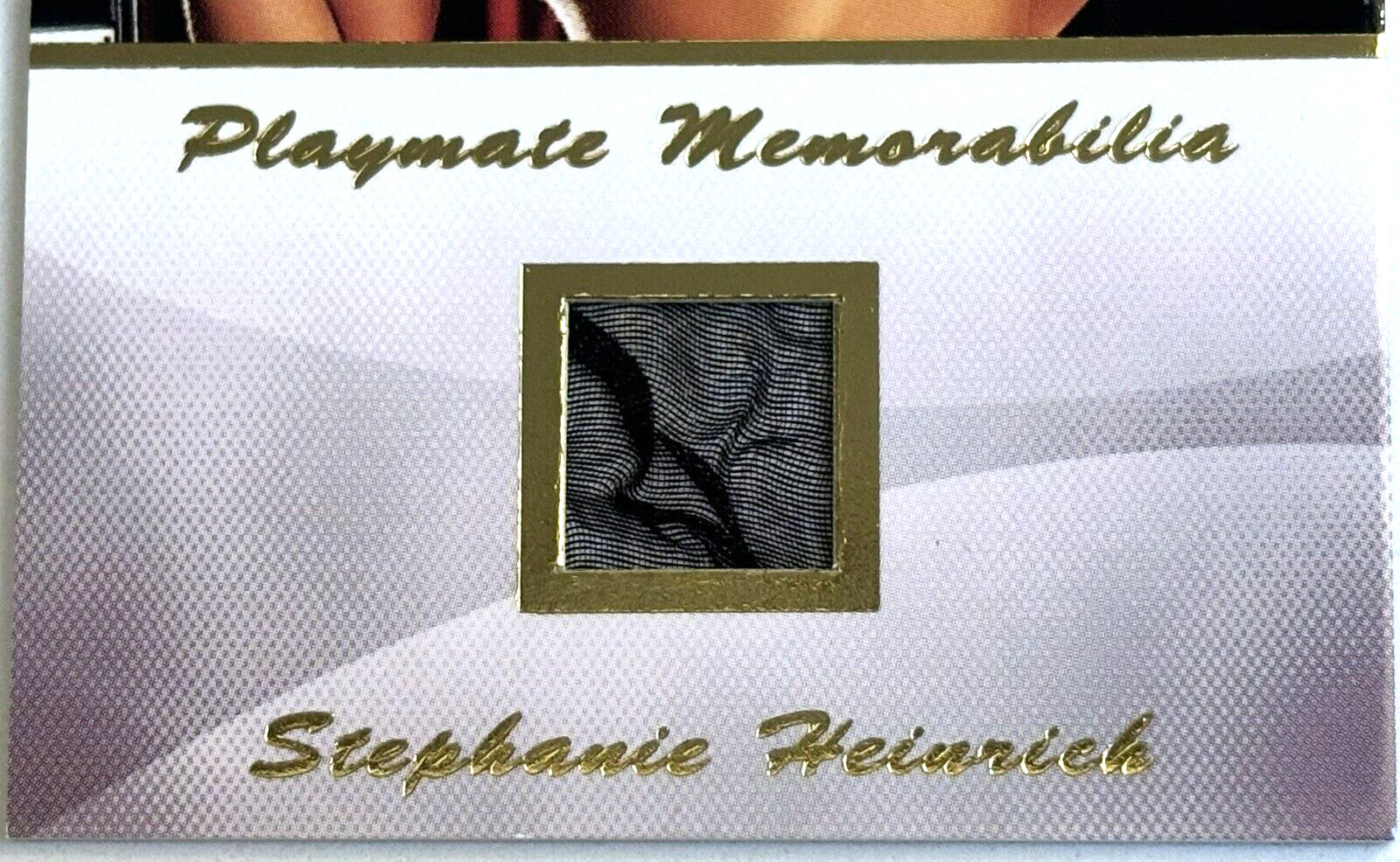 Playboy Authentic Memorabilia Card ~ STEPHANIE HEINRICH (Oct \'01) ~ POTM Swatch