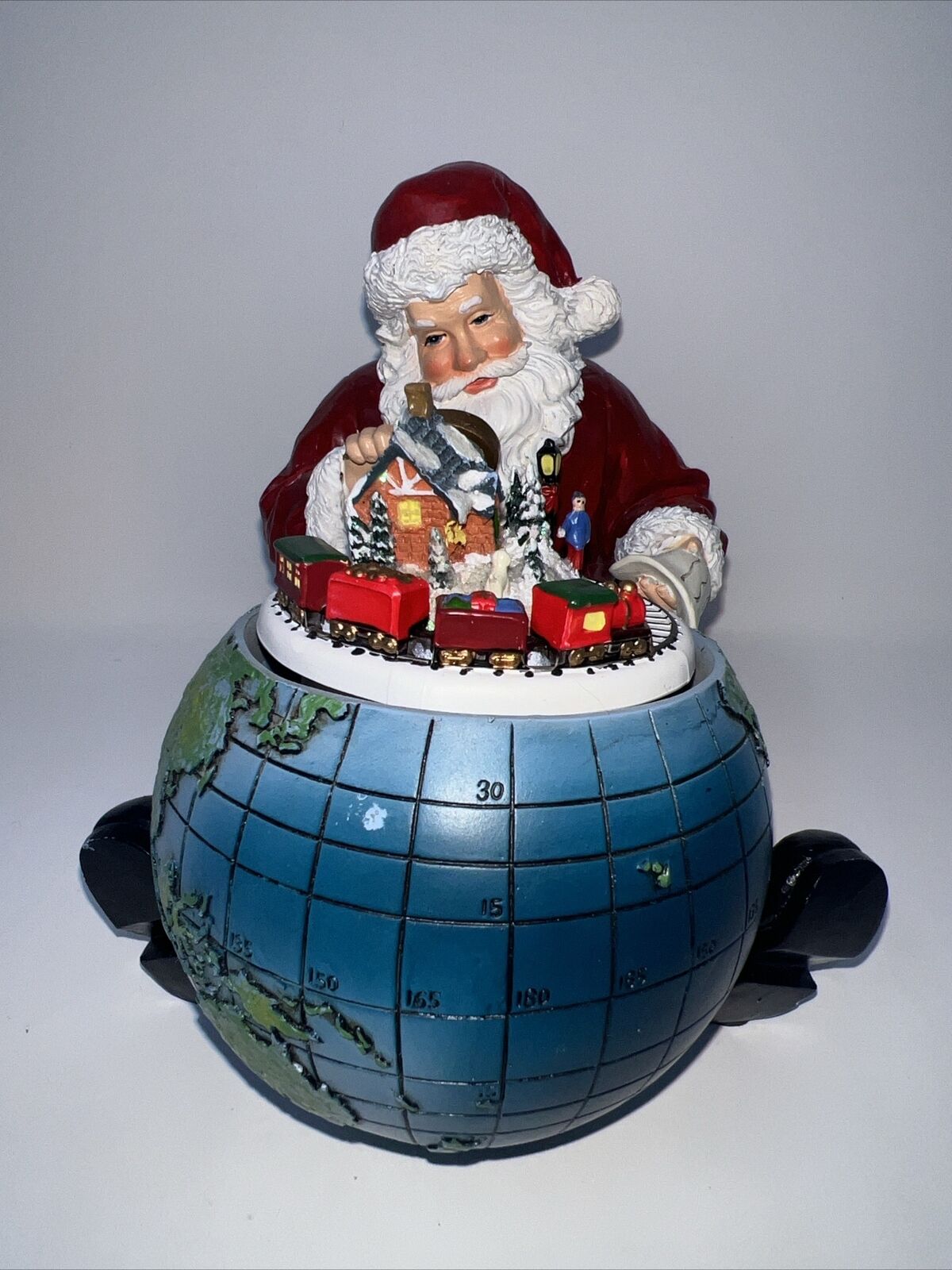 Roman Inc Santa With Globe Works great
