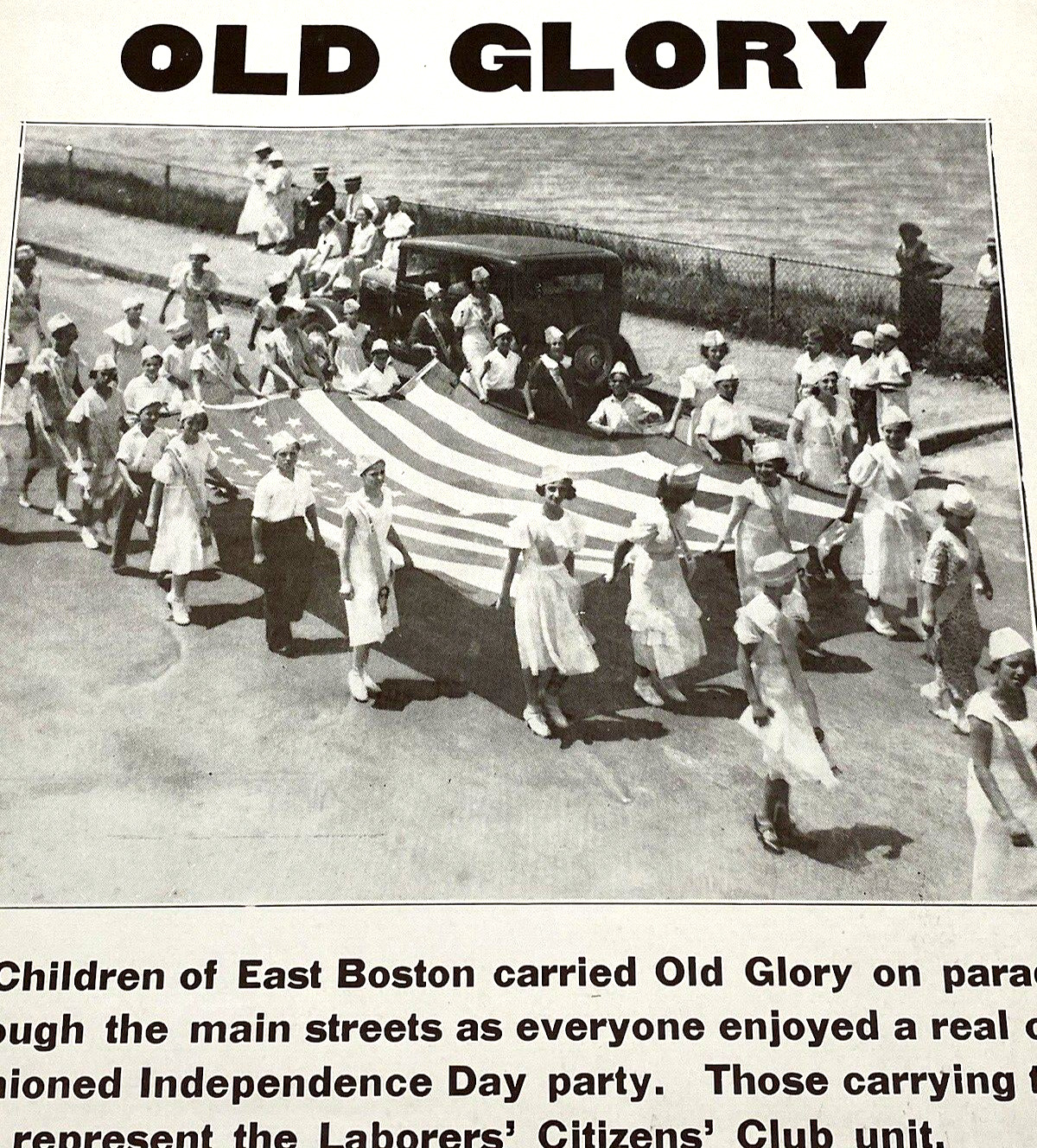 Patriotic Vintage Memorial Day 4th Old Glory Poster Boston American Flag Parade 