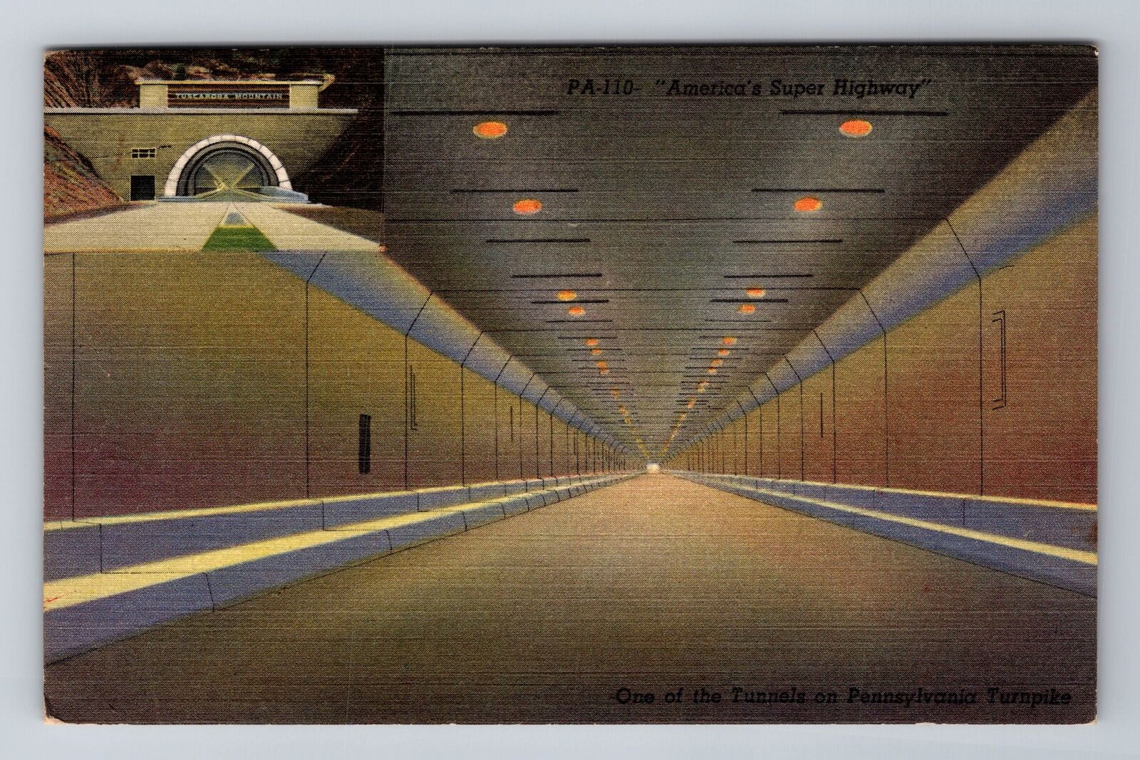 New Baltimore PA-Pennsylvania, Allegheny Tunnel Turnpike Vintage c1950 Postcard