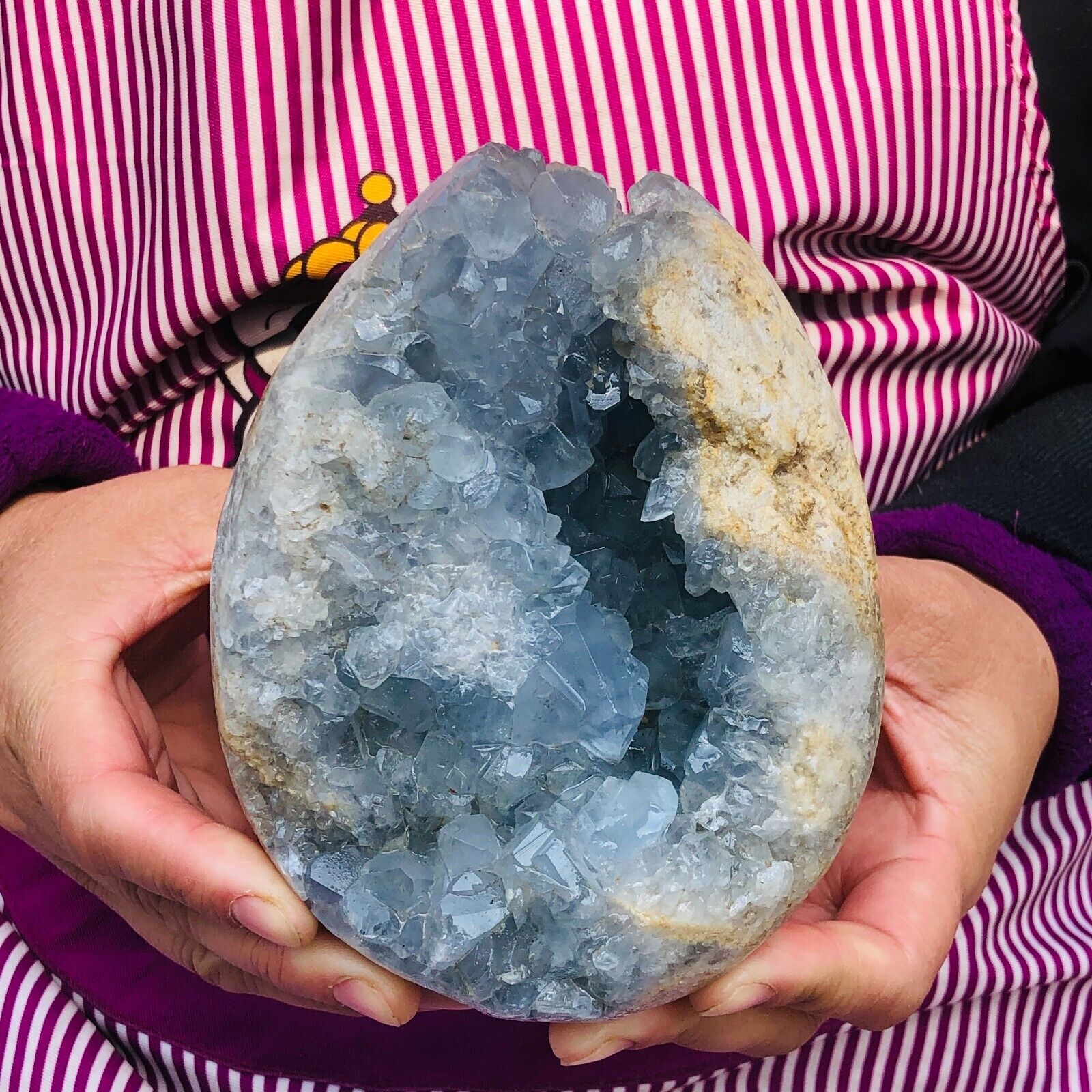 5LB Natural Beautiful Blue Celestite Crystal Geode Cave Mineral Specimen 173