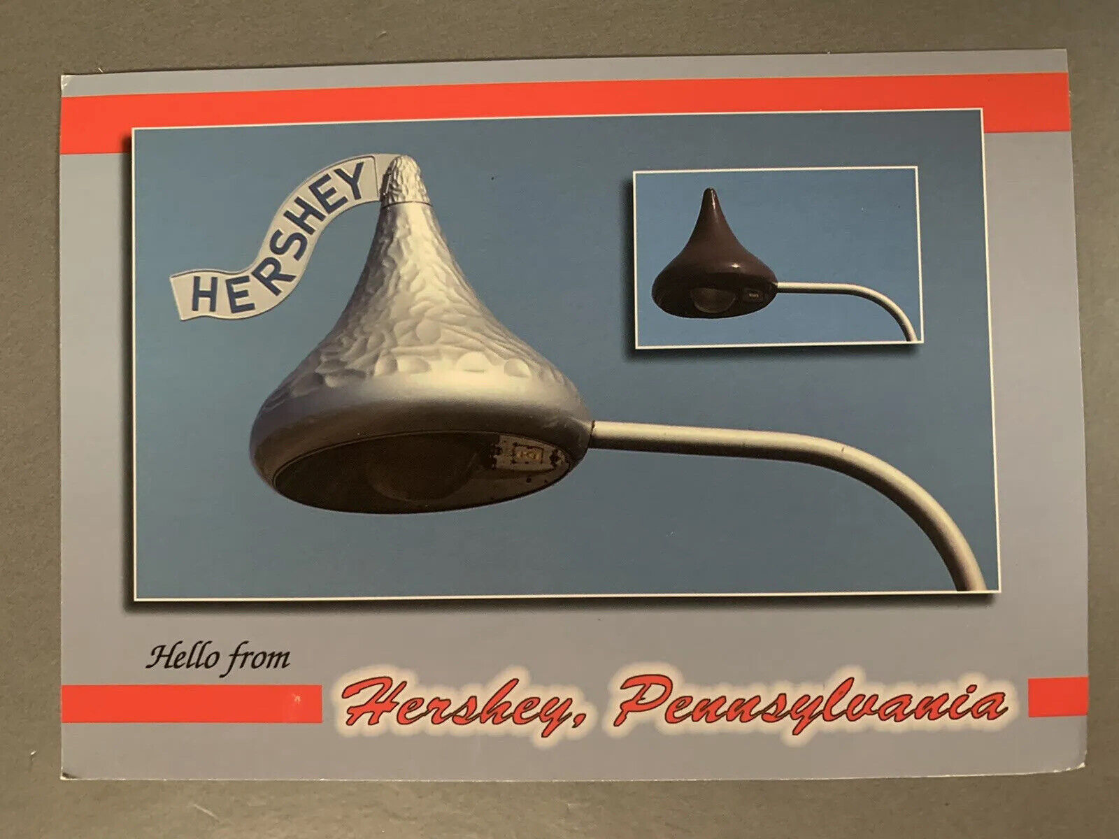 Vintage 1990s Hello From Hershey Pennsylvania Postcard Unposted Hershey’s Kiss
