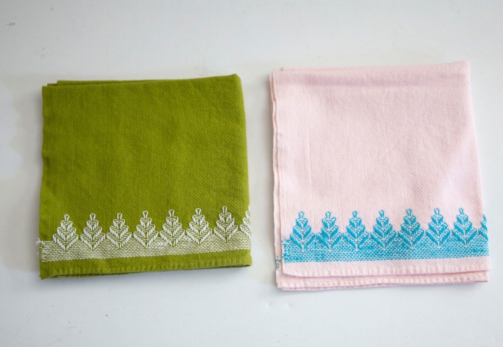 2 Vintage Kitchen Towels-All Cotton-Very Good