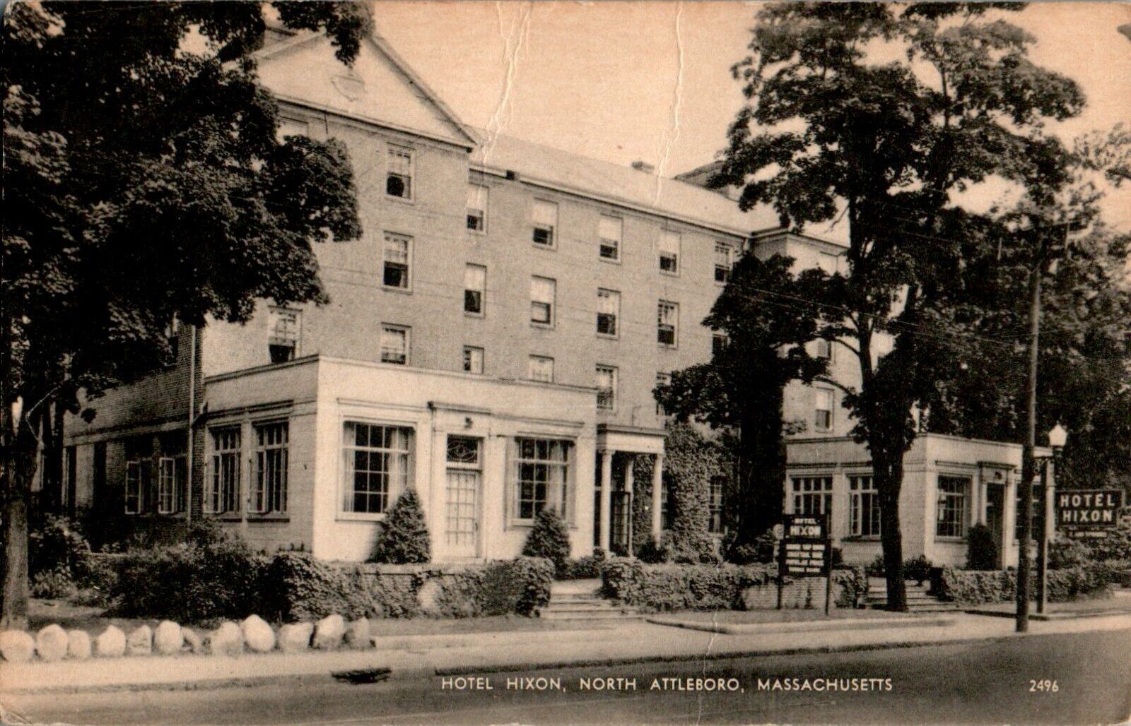 Hotel Hixon, North Attleboro, Massachusetts MA 1952 Postcard
