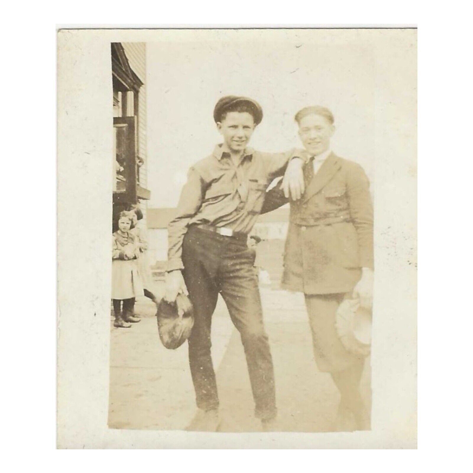 Vintage Snapshot Photo Two Dapper Young Men