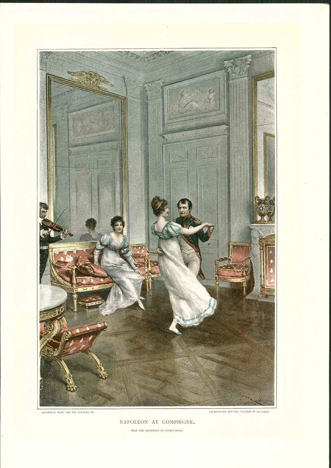 1897 Dancing Napoleon Bonaparte at Compiegne By Lucics Rossi COLOR PRINT