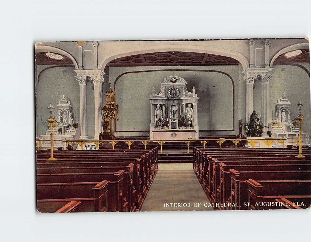 Postcard Interior of Cathedral St. Augustine Florida USA