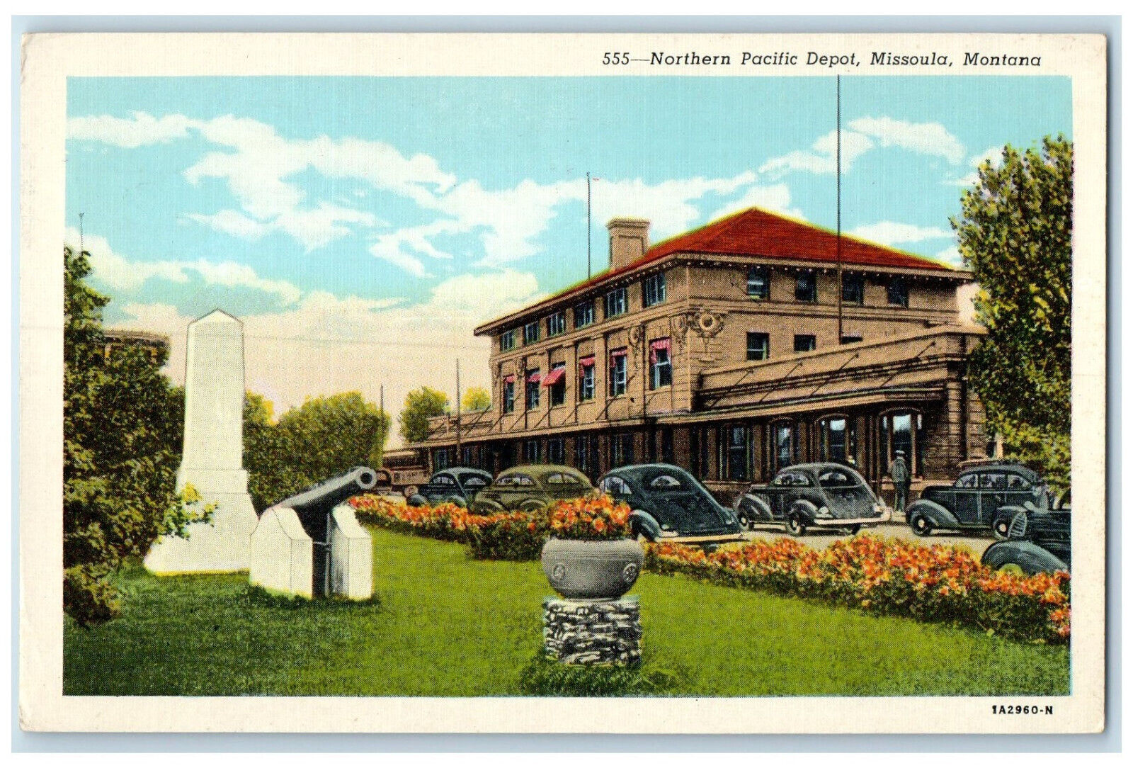 c1940\'s Northern Pacific Depot Missoula Montana MT Vintage Unposted Postcard