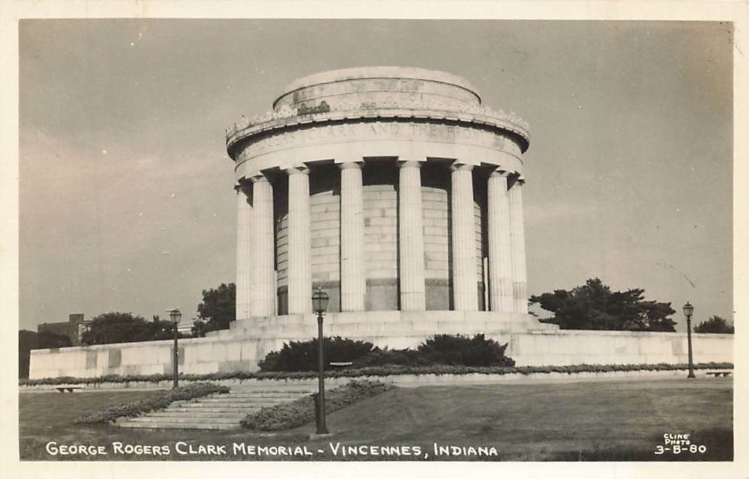 RPPC VTG George Rogers Clark Memorial Vincennes IN Indiana Cline Real Photo P203