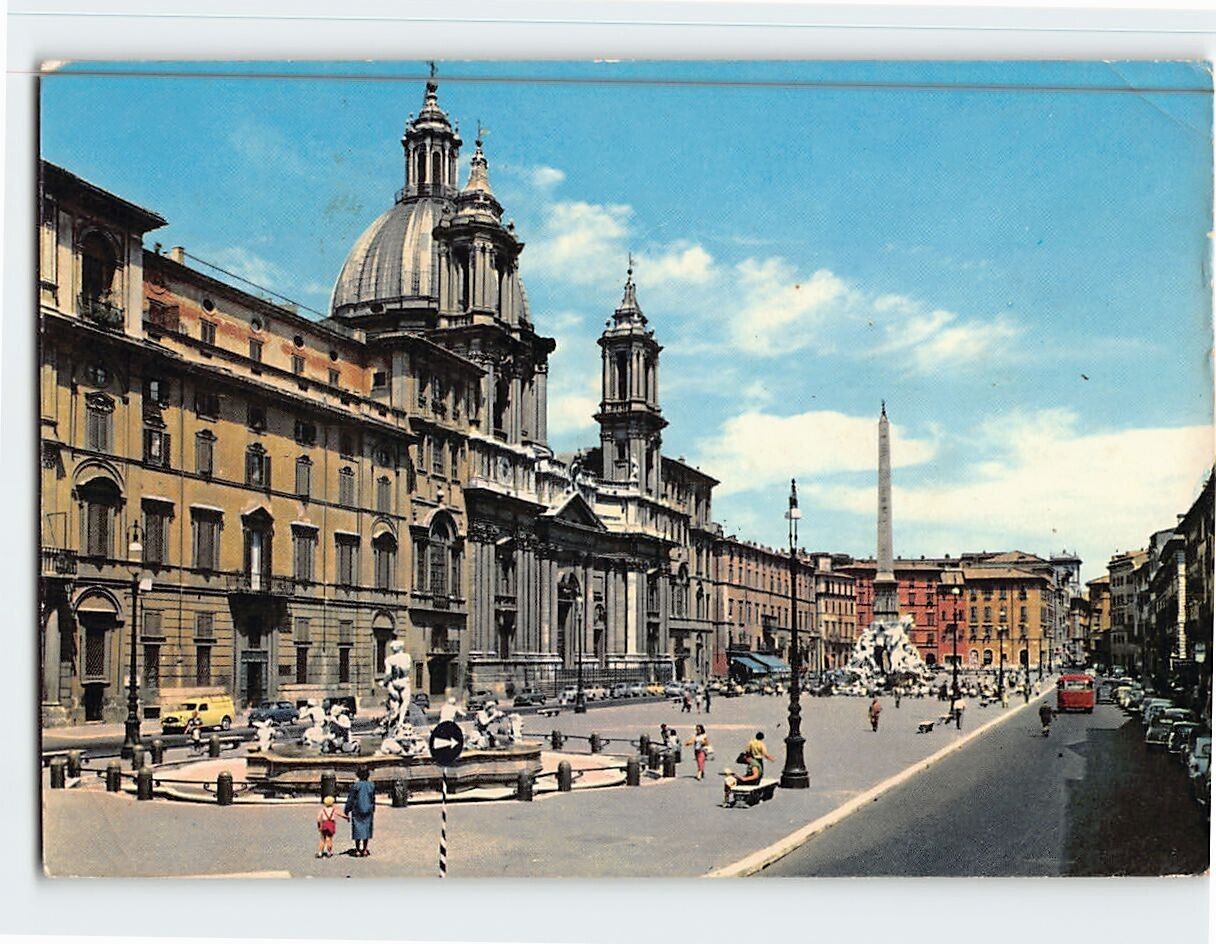 Postcard Piazza Navona Rome Italy