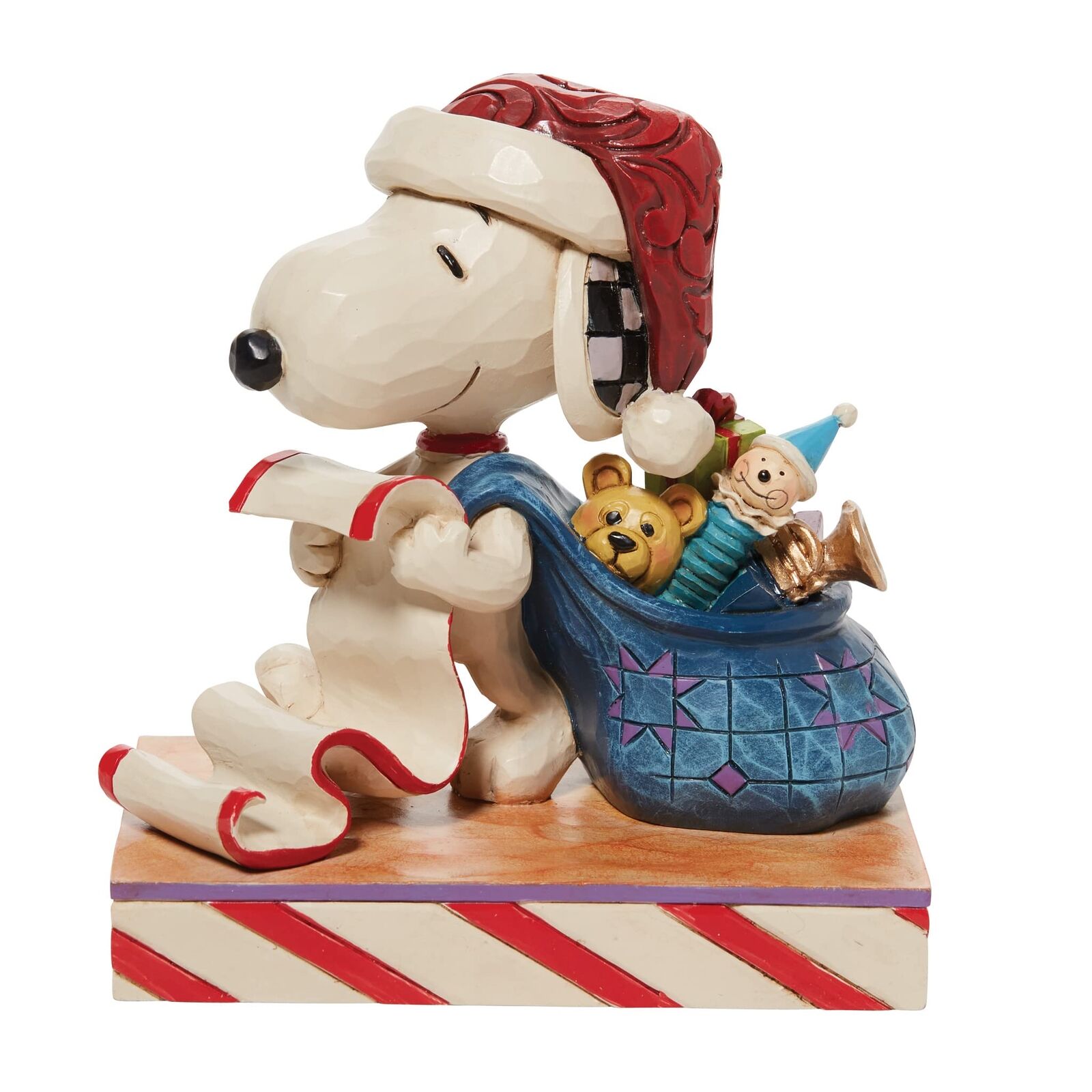 Enesco Jim Shore Peanuts Santa Snoopy with Christmas List and Toy Bag Figurin...