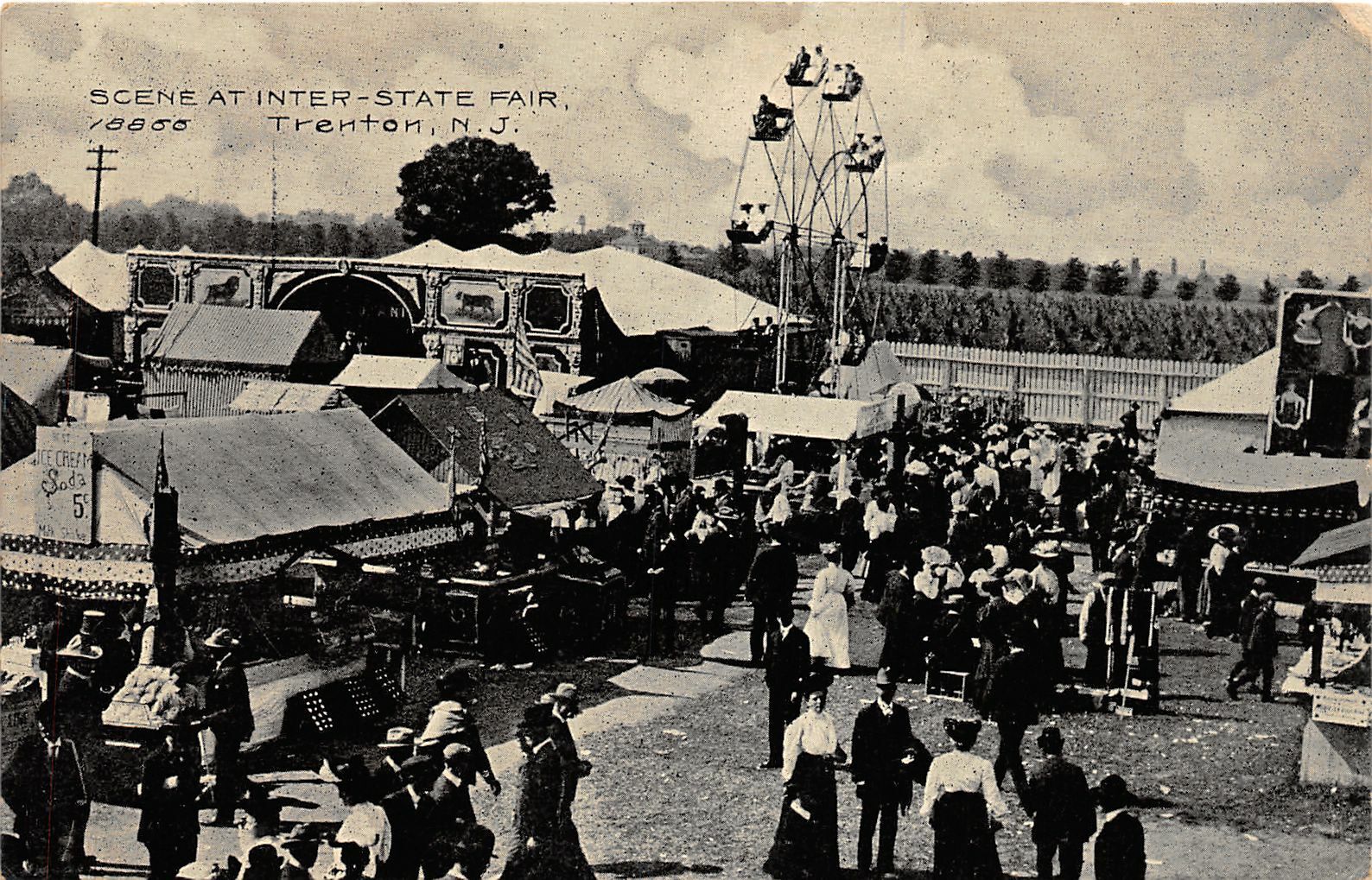 H75/ Trenton New Jersey Postcard c1910 Inter-State Fair Ferris Wheel 184