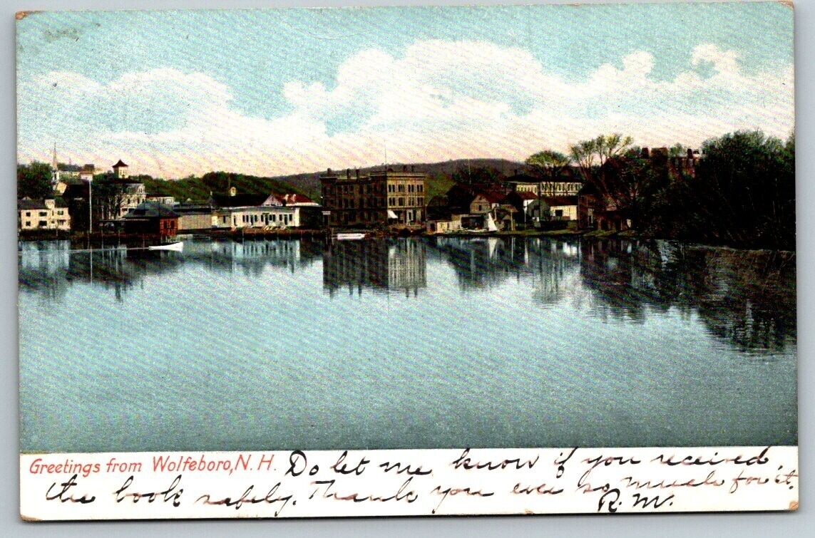Greetings From Wolfeboro  New Hampshire  Postcard  1906