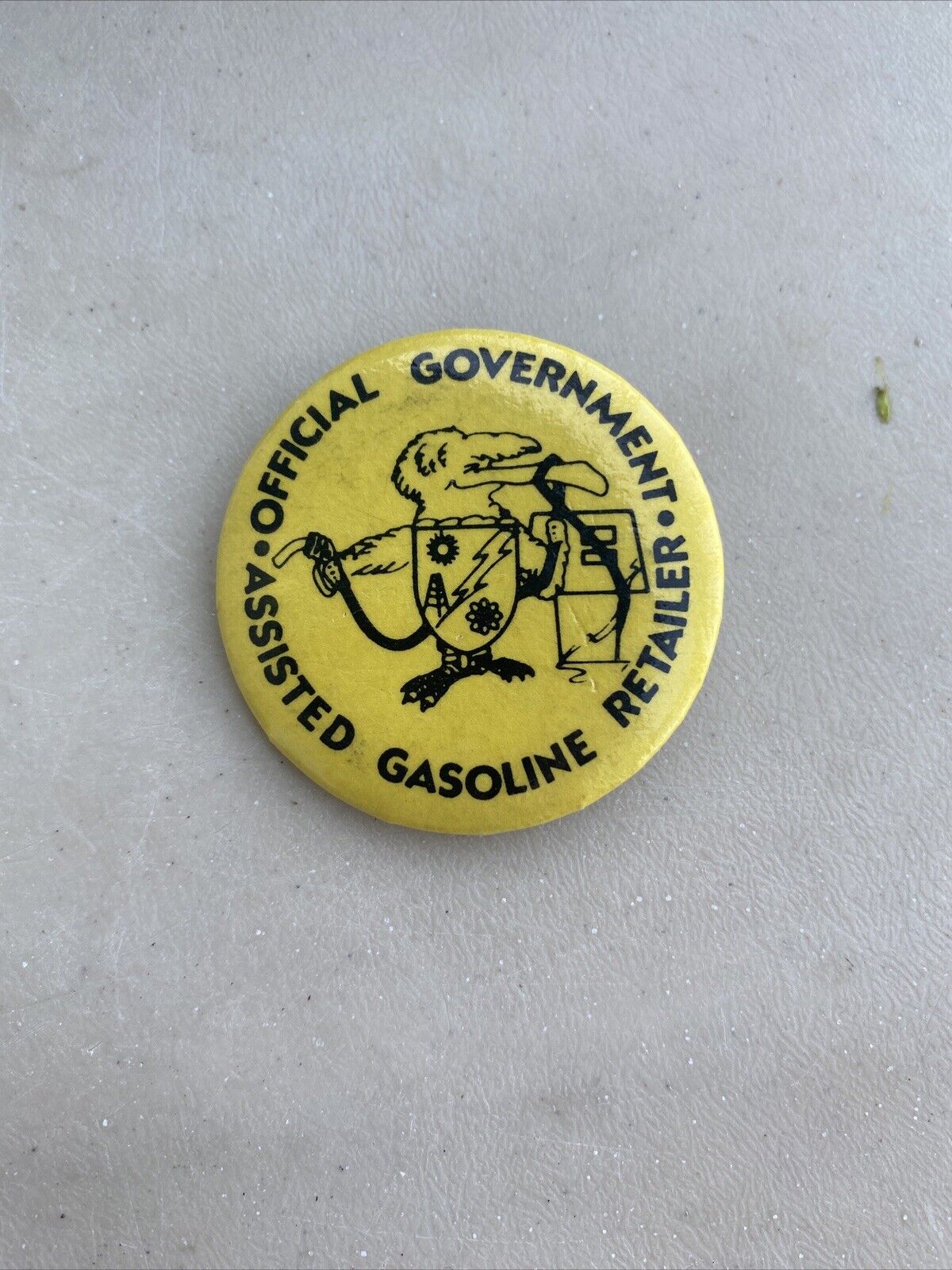 Official Government Assisted Gasoline Retailer Pinback Button