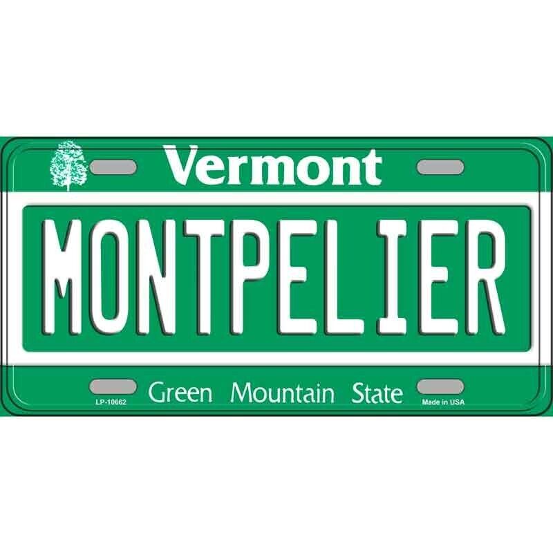 Montpelier Vermont License Plate Metal Sign Plaque Art Car Truck Wall Home Decor
