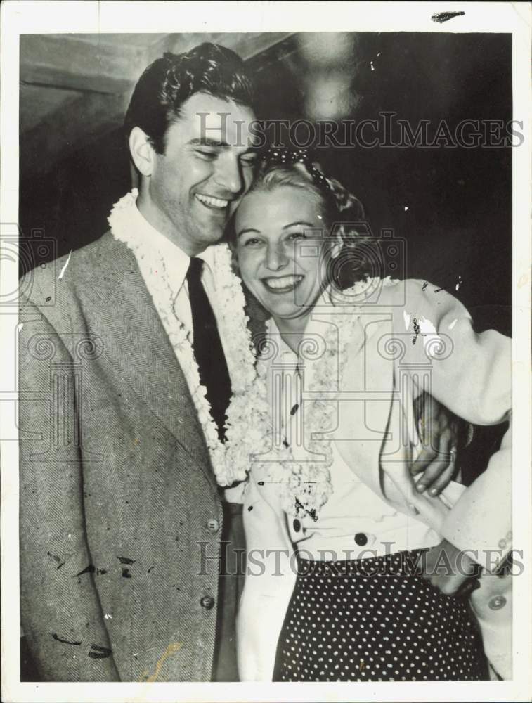 1939 Press Photo Florence Rice and Robert Wilcox after their wedding in Hawaii