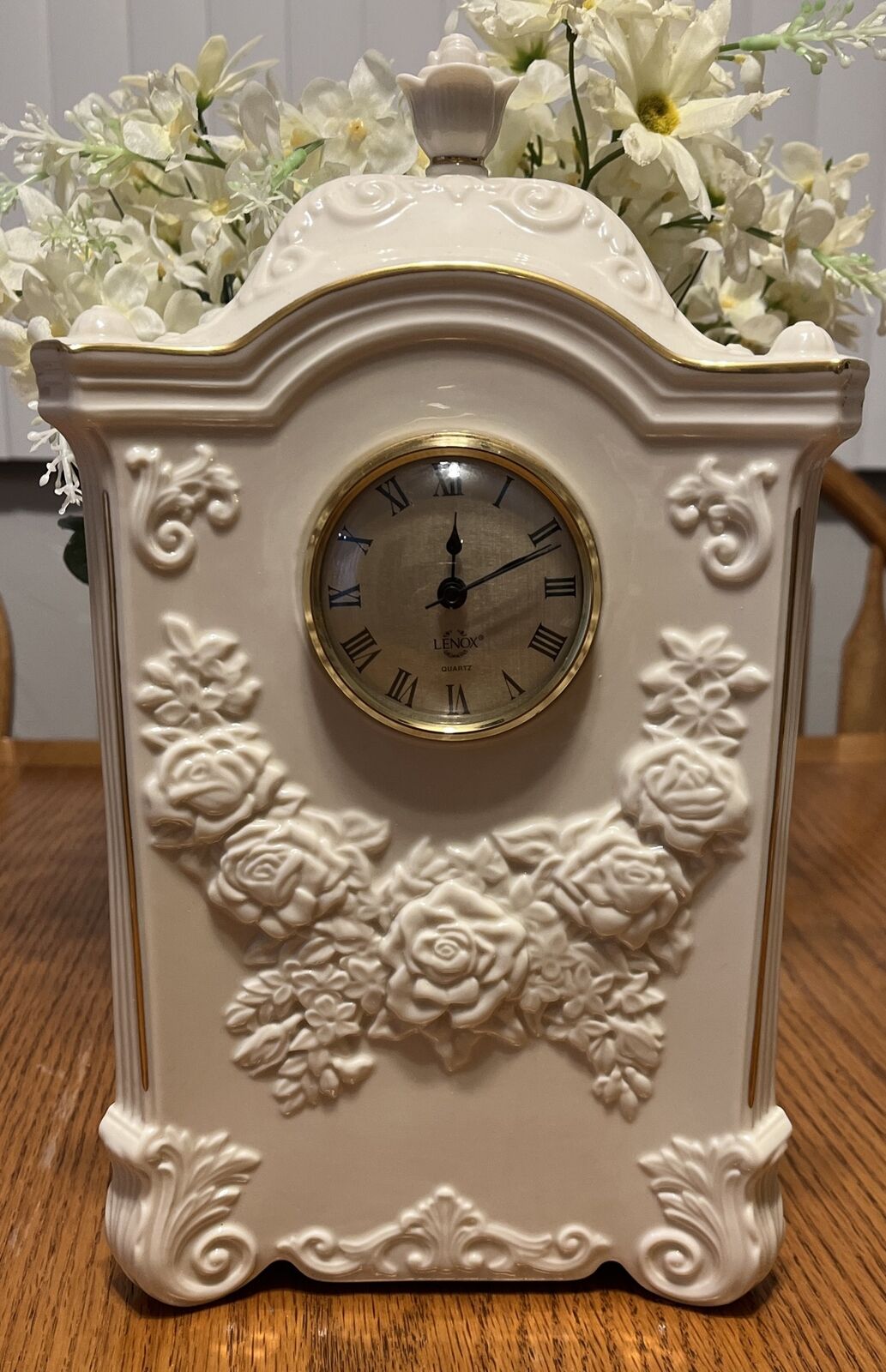 Vtg Lenox Clock Millenium Limited Edition 10.75in Mantle Clock Gold Trim See det