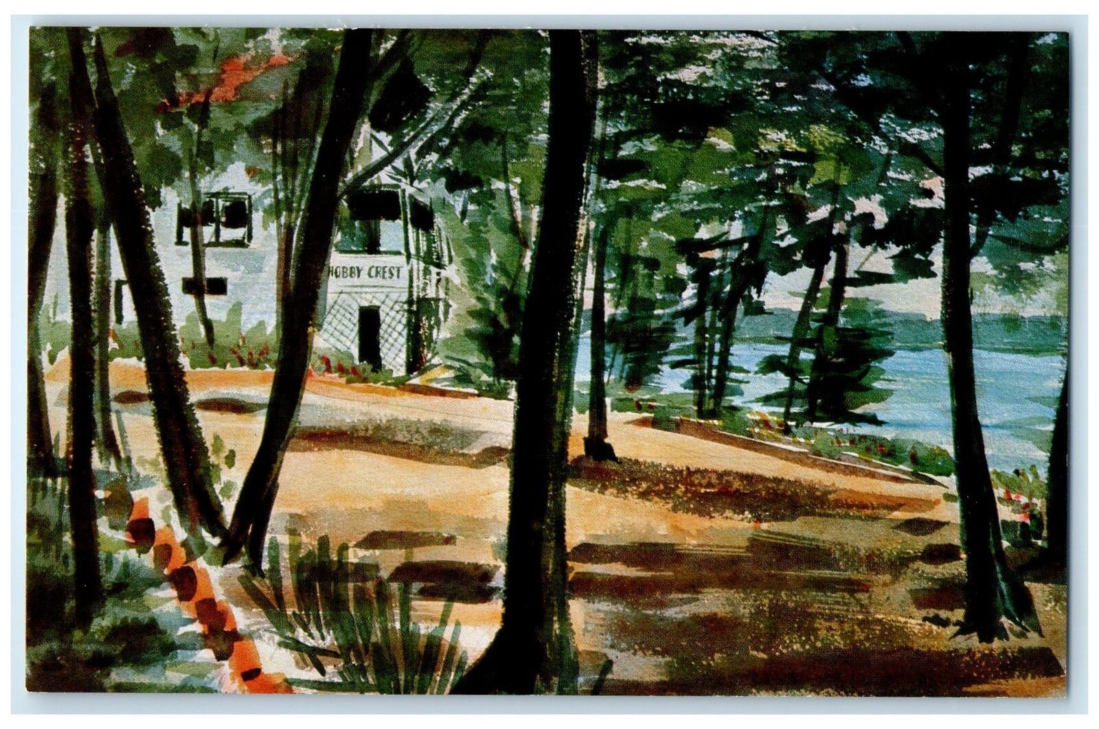 c1960\'s Hobby Crest American Plan Resort Painted Cottage Ludington MI Postcard