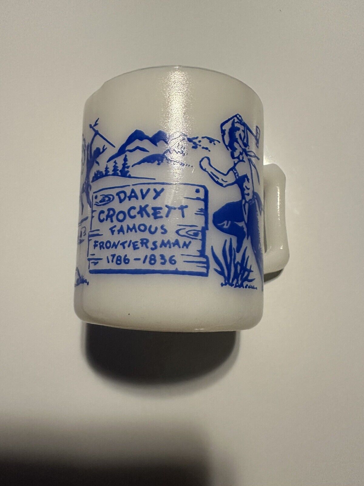 Vintage Davy Crockett Children\'s Mug - Rim Chipped Decorative Only