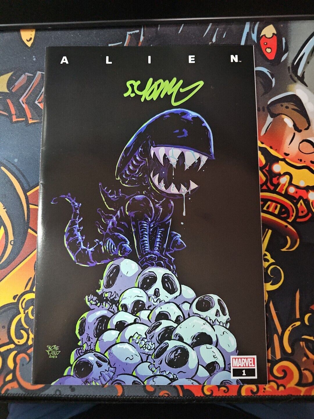 ALIEN #1 NM VARIANT COVER ART SIGNED BY SKOTTIE YOUNG WIH COA 2022