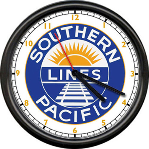 Southern Pacific Lines Retro Railroad Train Conductor Sign Wall Clock