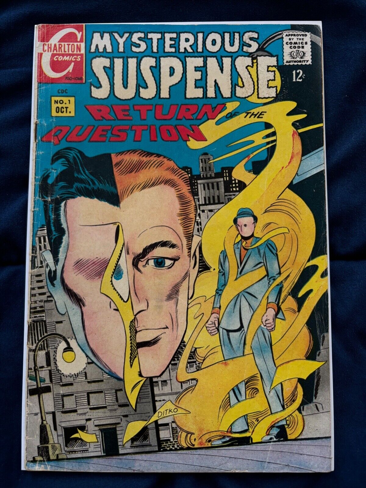 MYSTERIOUS SUSPENSE #1 Charlton First Solo Question 1968 Steve Ditko