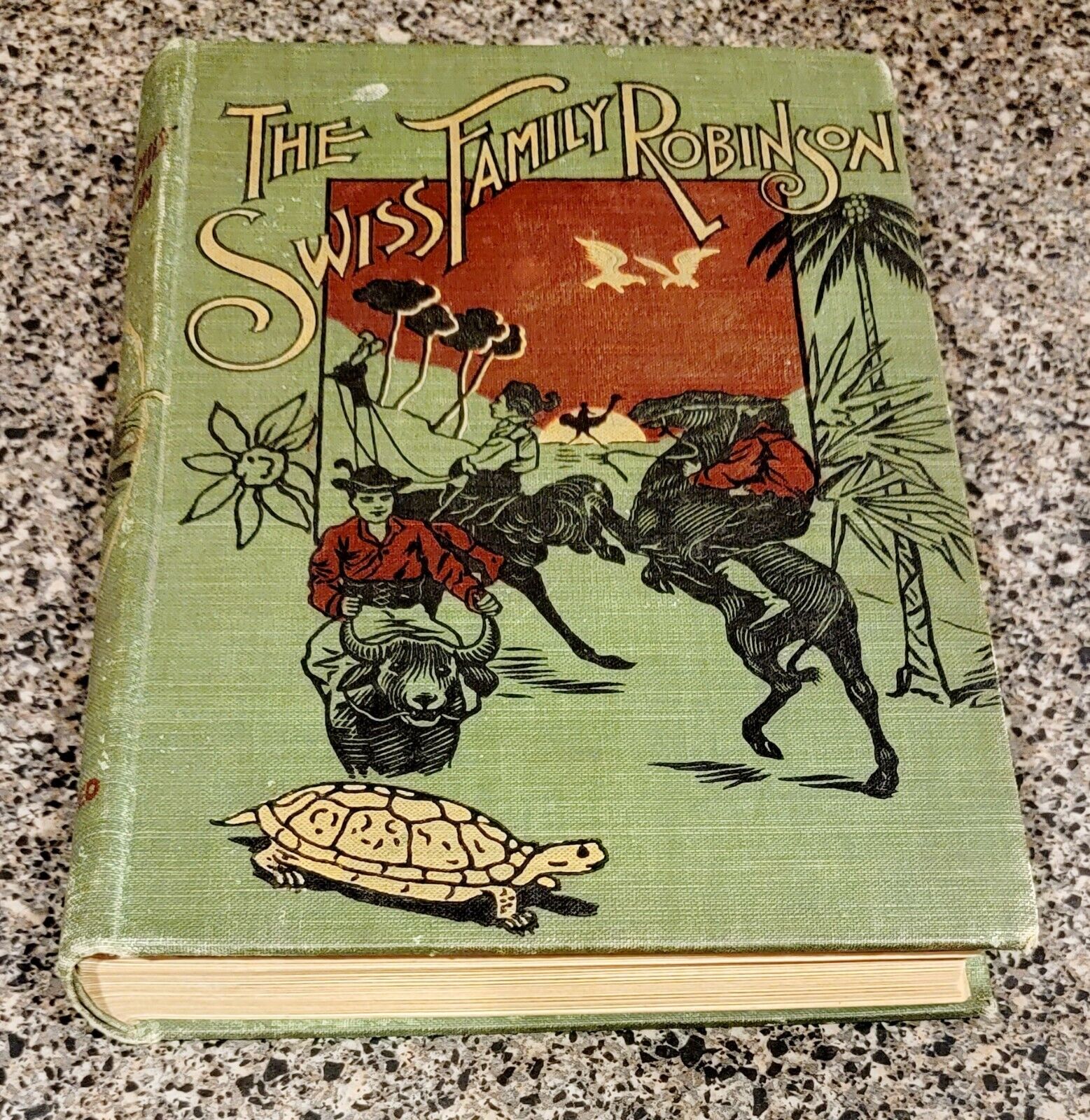 Antique 1897 THE SWISS FAMILY ROBINSON Hardcover New Version HODGETTS