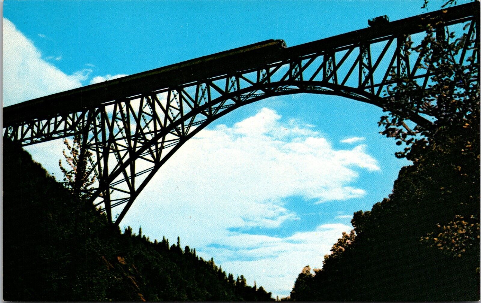 Alaska Railroad Hurricane Gulch Bridge Work Train Postcard