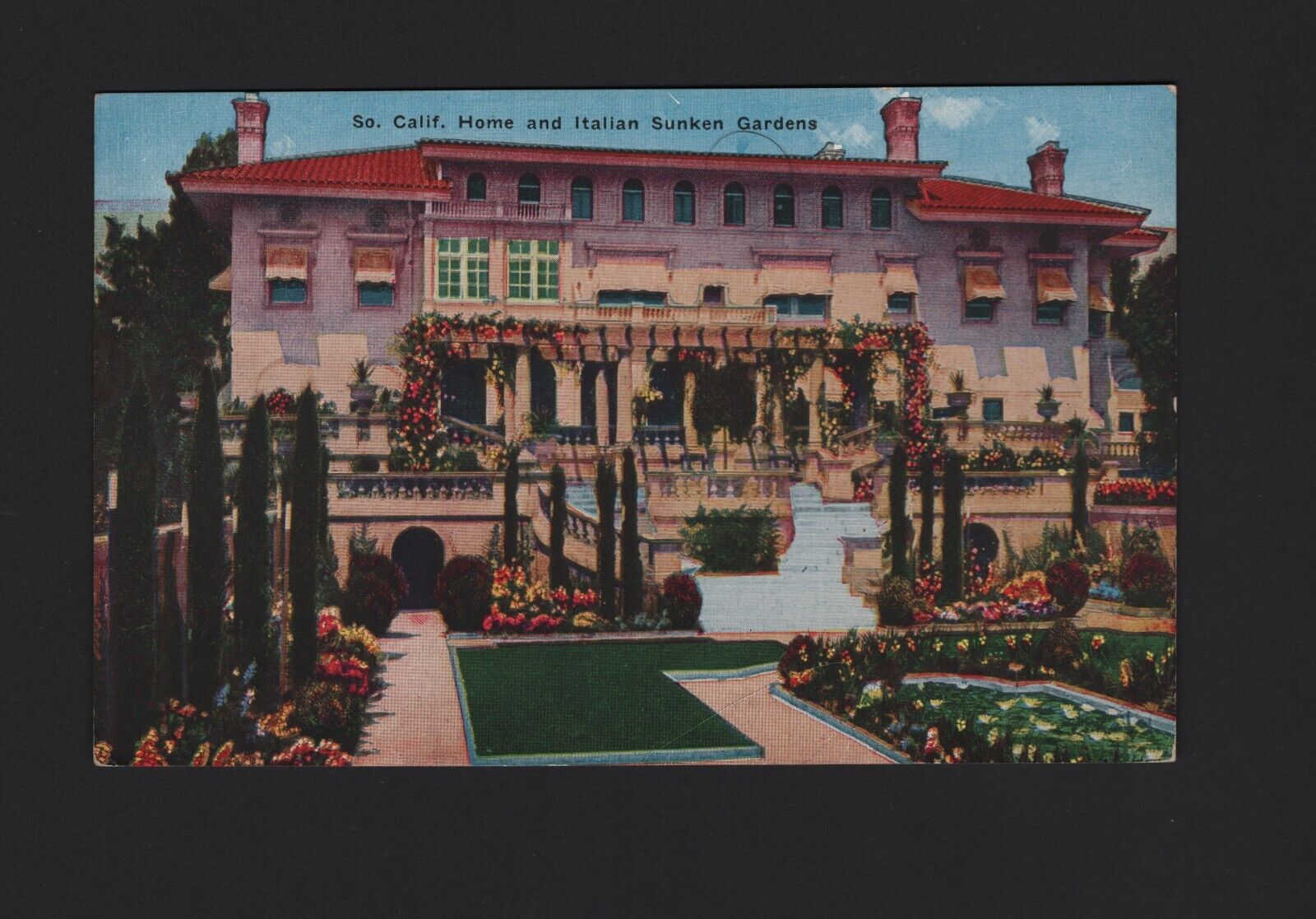 USA 119 American postcard California Sunken Gardens unposted
