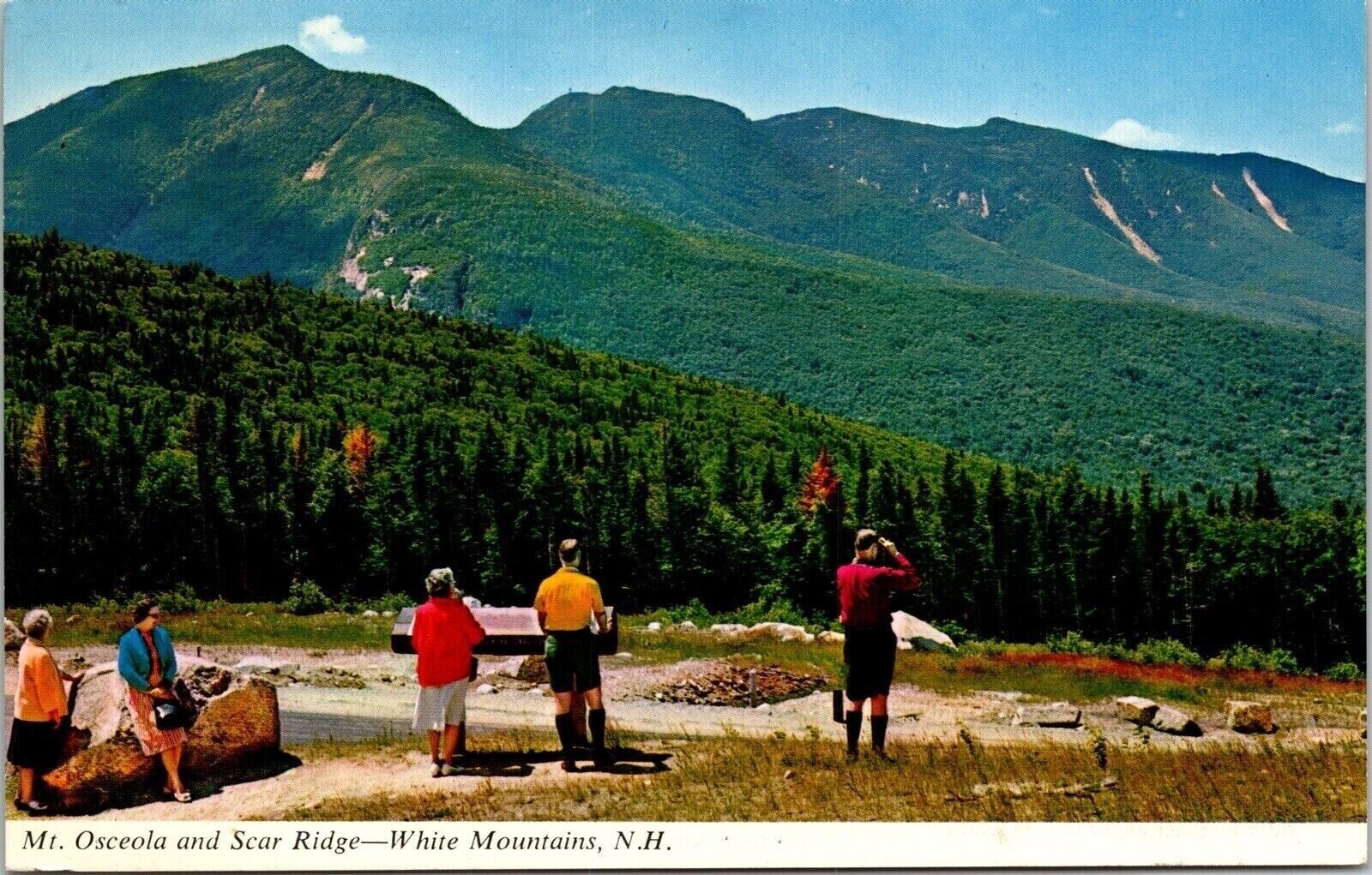 Mount Osceola & Scar Ridge White Mountains NH Chrome Cancel WOB Postcard