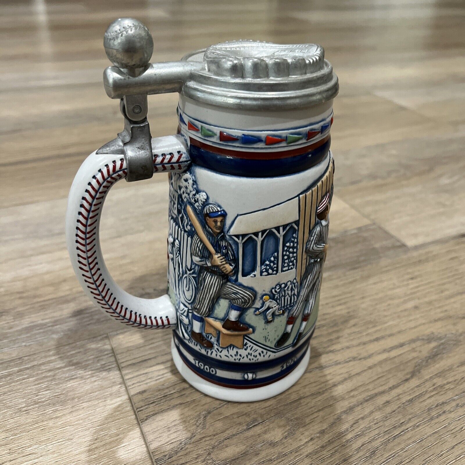 Vintage 1984 Avon Great American Baseball Ceramic Beer Stein Made In Brazil 