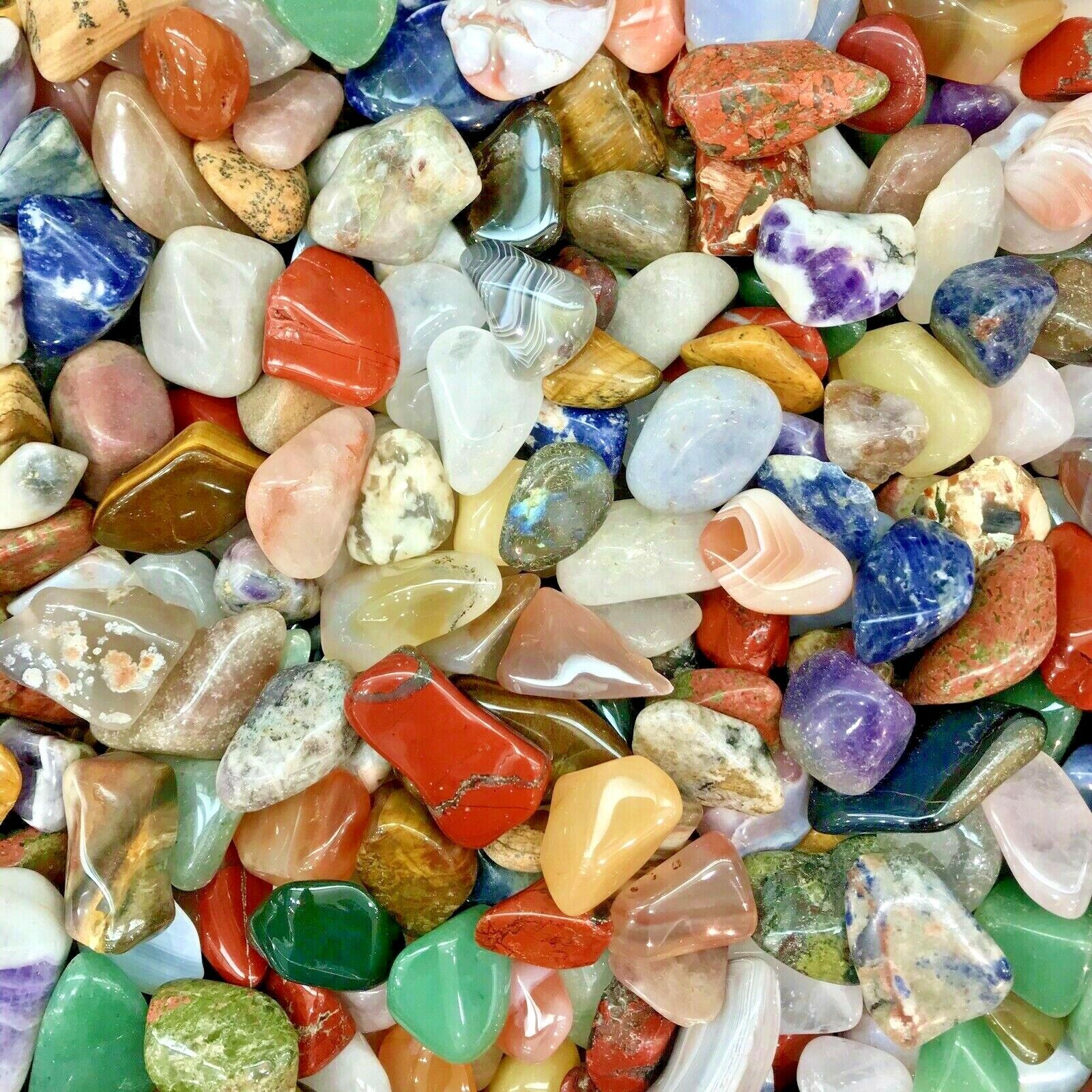 50g Colorful Natural Gemstone Tumbled Mix Small Bulk Gems Rocks