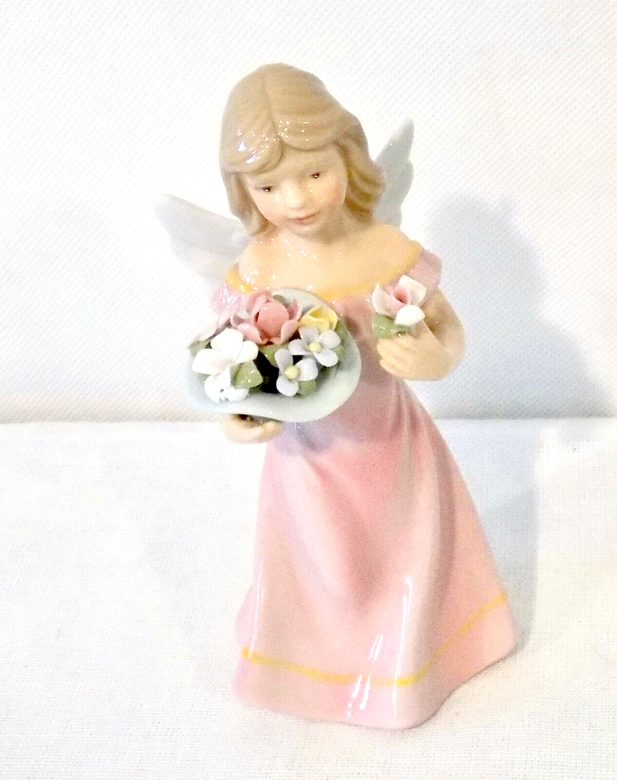 Vintage Cosmos Gifts Porcelain Figurine Girl Angel Pink