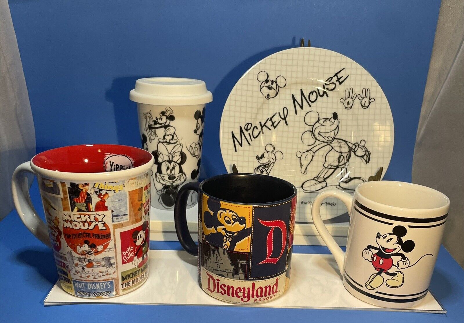 Lot of Disney Cups And Plate